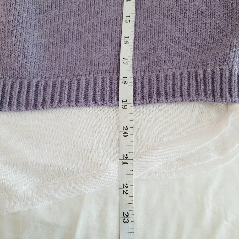 Brochu Walker Sweater Womens Small Purple Layered Hem Cotton Cashmere Linen - Picture 11 of 13